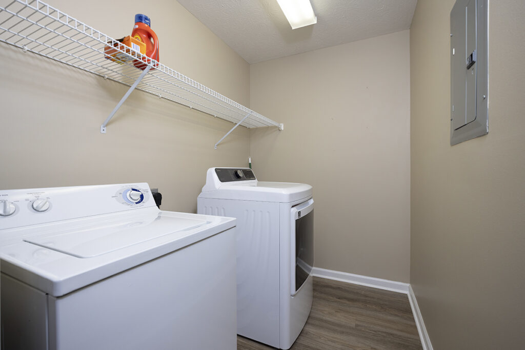 Convenient in-home washer and dryer room in each apartment home, offering residents the luxury of laundry facilities within the comfort of their own space.