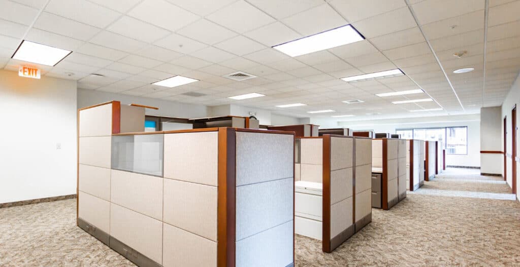 Clinton Square office interior with cubicles